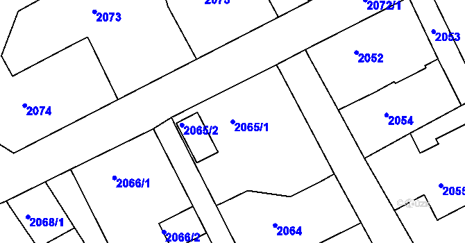 Parcela st. 2065/1 v KÚ Smržovka, Katastrální mapa