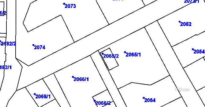 Parcela st. 2065/2 v KÚ Smržovka, Katastrální mapa