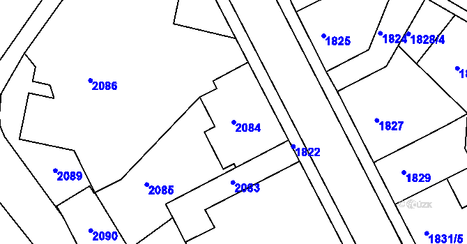 Parcela st. 2084 v KÚ Smržovka, Katastrální mapa