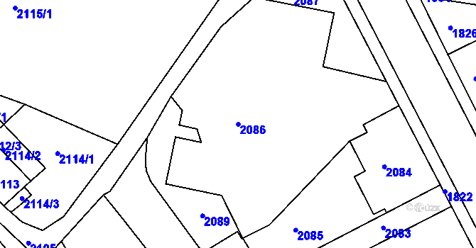 Parcela st. 2086 v KÚ Smržovka, Katastrální mapa