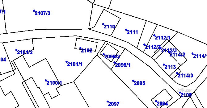 Parcela st. 2096/2 v KÚ Smržovka, Katastrální mapa