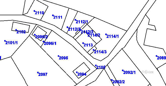Parcela st. 2113 v KÚ Smržovka, Katastrální mapa