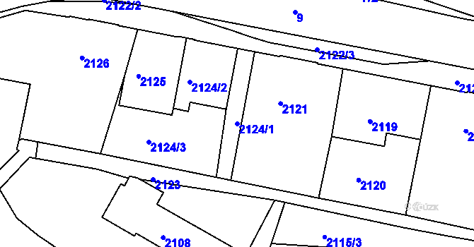 Parcela st. 2124/1 v KÚ Smržovka, Katastrální mapa