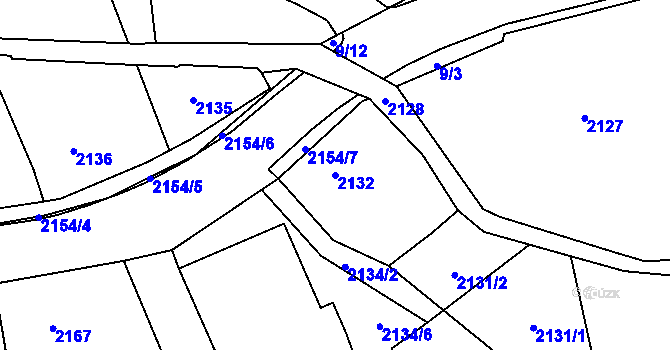 Parcela st. 2132 v KÚ Smržovka, Katastrální mapa