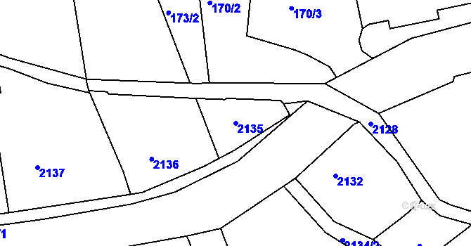 Parcela st. 2135 v KÚ Smržovka, Katastrální mapa