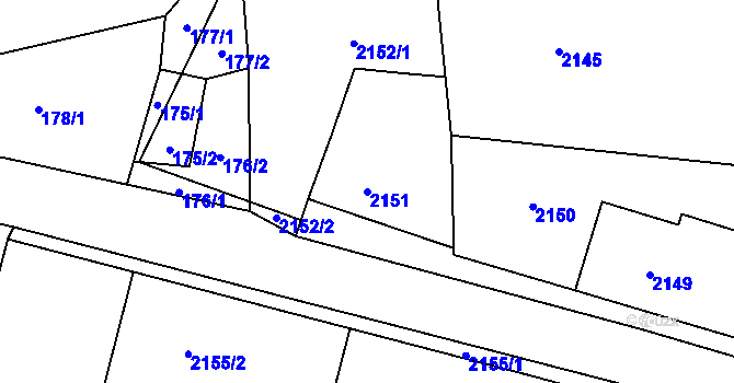 Parcela st. 2151 v KÚ Smržovka, Katastrální mapa