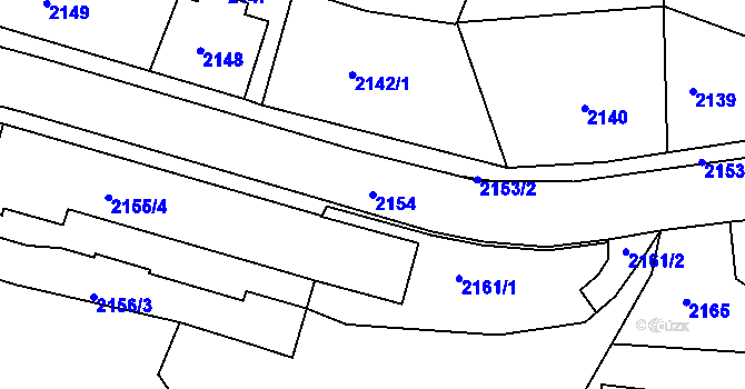 Parcela st. 2154 v KÚ Smržovka, Katastrální mapa