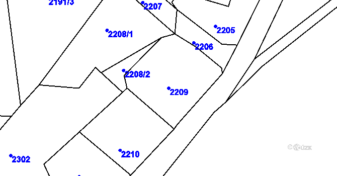 Parcela st. 2209 v KÚ Smržovka, Katastrální mapa
