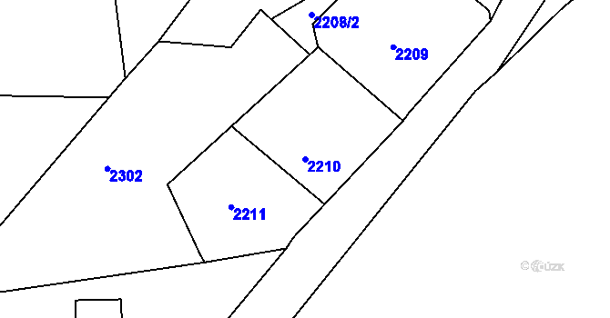 Parcela st. 2210 v KÚ Smržovka, Katastrální mapa