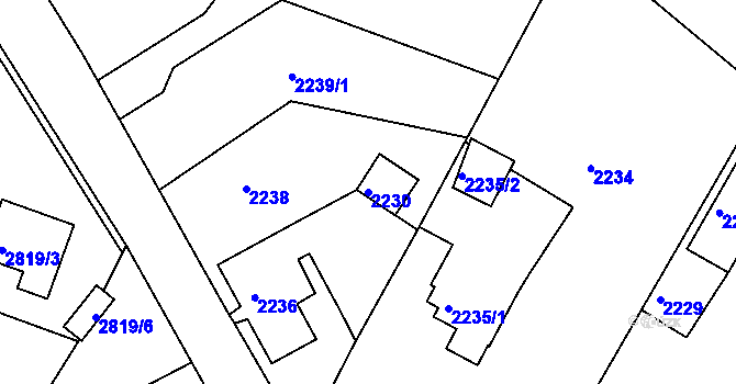 Parcela st. 2230 v KÚ Smržovka, Katastrální mapa