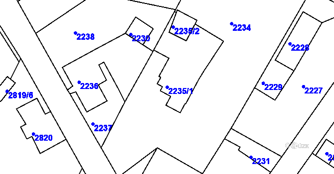 Parcela st. 2235/1 v KÚ Smržovka, Katastrální mapa
