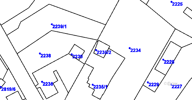 Parcela st. 2235/2 v KÚ Smržovka, Katastrální mapa