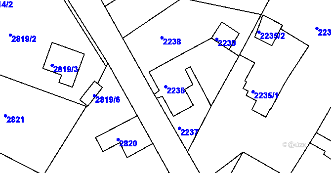 Parcela st. 2236 v KÚ Smržovka, Katastrální mapa