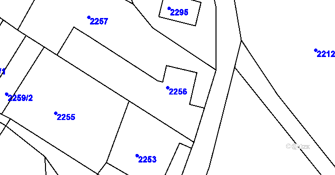 Parcela st. 2256 v KÚ Smržovka, Katastrální mapa