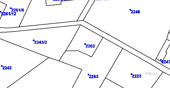 Parcela st. 2262 v KÚ Smržovka, Katastrální mapa