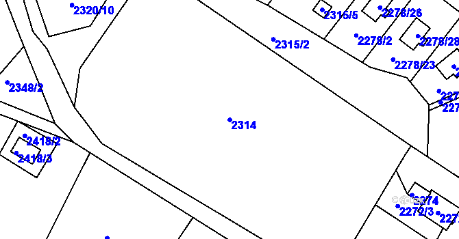 Parcela st. 2314 v KÚ Smržovka, Katastrální mapa