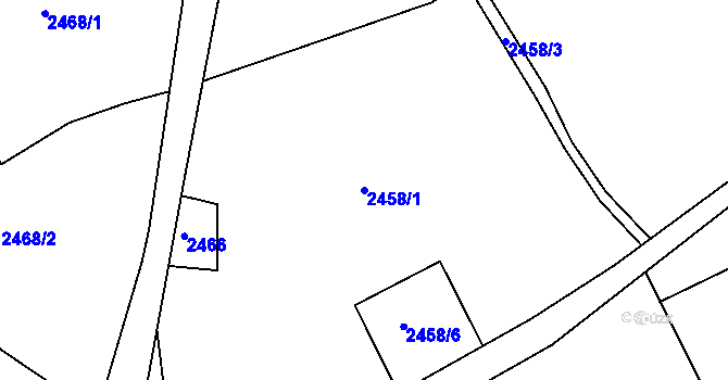 Parcela st. 2458/1 v KÚ Smržovka, Katastrální mapa