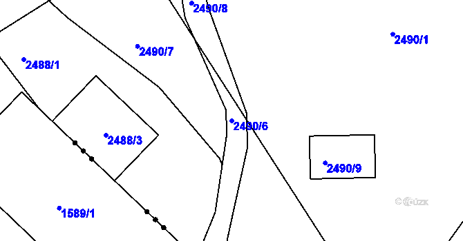 Parcela st. 2490/6 v KÚ Smržovka, Katastrální mapa