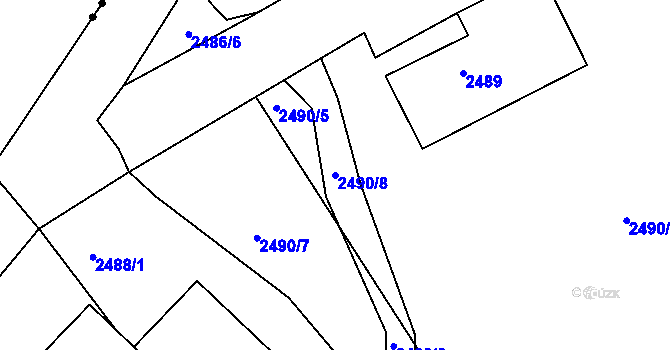 Parcela st. 2490/8 v KÚ Smržovka, Katastrální mapa