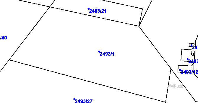 Parcela st. 2493/1 v KÚ Smržovka, Katastrální mapa
