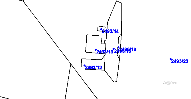 Parcela st. 2493/13 v KÚ Smržovka, Katastrální mapa