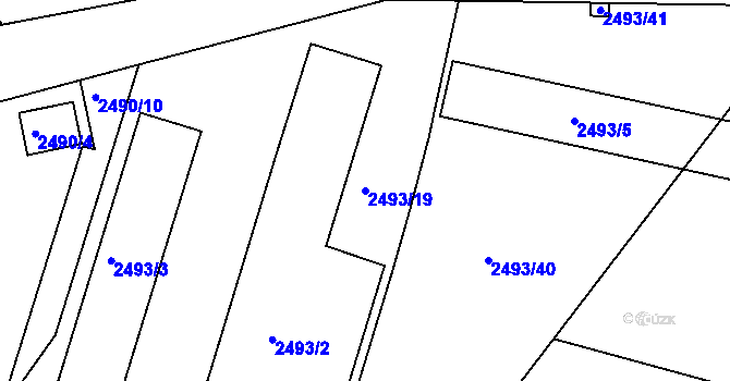 Parcela st. 2493/19 v KÚ Smržovka, Katastrální mapa