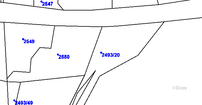 Parcela st. 2493/20 v KÚ Smržovka, Katastrální mapa