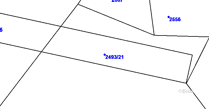 Parcela st. 2493/21 v KÚ Smržovka, Katastrální mapa