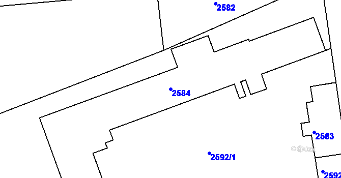 Parcela st. 2584 v KÚ Smržovka, Katastrální mapa