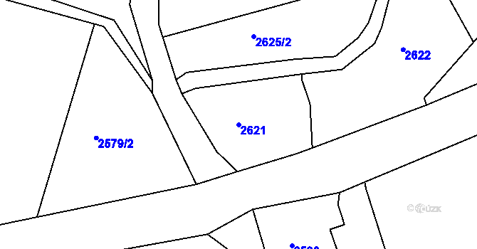 Parcela st. 2621 v KÚ Smržovka, Katastrální mapa