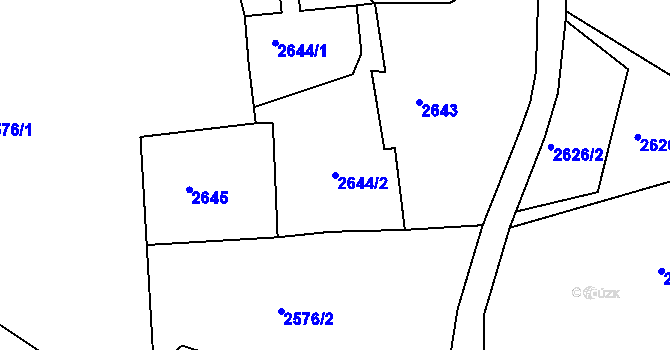 Parcela st. 2644/2 v KÚ Smržovka, Katastrální mapa