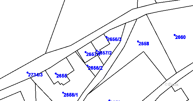 Parcela st. 2657/2 v KÚ Smržovka, Katastrální mapa