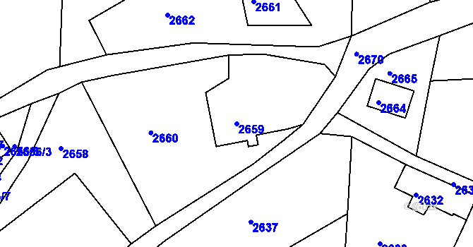 Parcela st. 2659 v KÚ Smržovka, Katastrální mapa