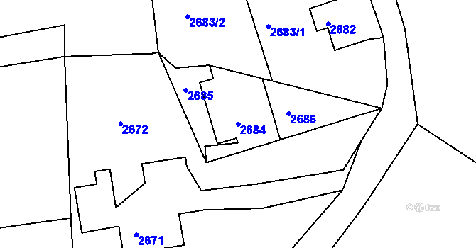 Parcela st. 2684 v KÚ Smržovka, Katastrální mapa