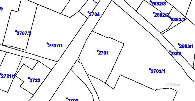 Parcela st. 2701 v KÚ Smržovka, Katastrální mapa