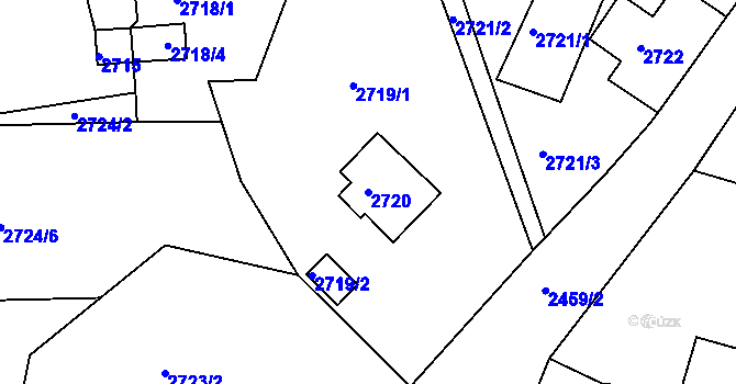 Parcela st. 2720 v KÚ Smržovka, Katastrální mapa