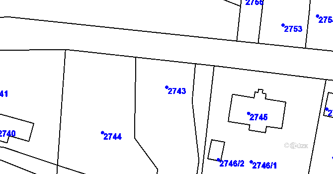 Parcela st. 2743 v KÚ Smržovka, Katastrální mapa