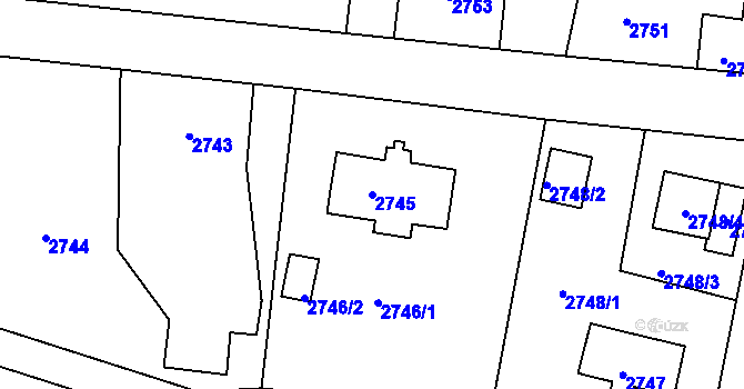 Parcela st. 2745 v KÚ Smržovka, Katastrální mapa