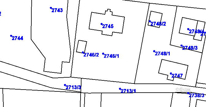 Parcela st. 2746/1 v KÚ Smržovka, Katastrální mapa