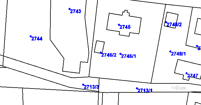 Parcela st. 2746/2 v KÚ Smržovka, Katastrální mapa