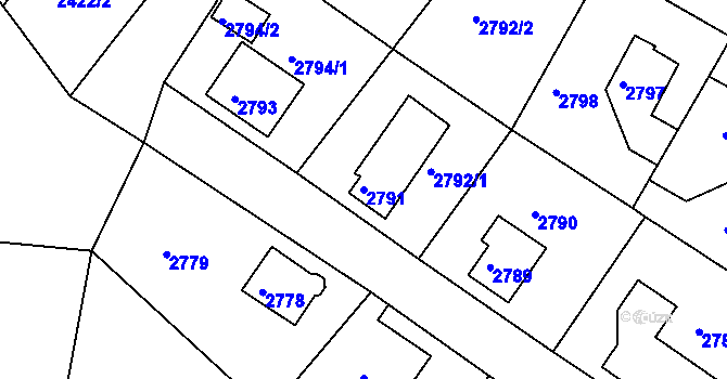 Parcela st. 2791 v KÚ Smržovka, Katastrální mapa