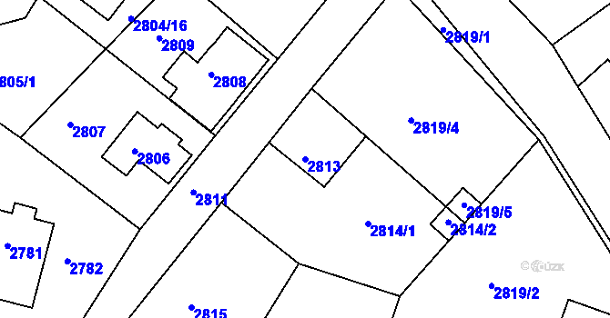 Parcela st. 2813 v KÚ Smržovka, Katastrální mapa