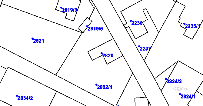 Parcela st. 2820 v KÚ Smržovka, Katastrální mapa