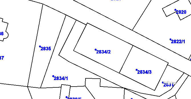 Parcela st. 2834/2 v KÚ Smržovka, Katastrální mapa