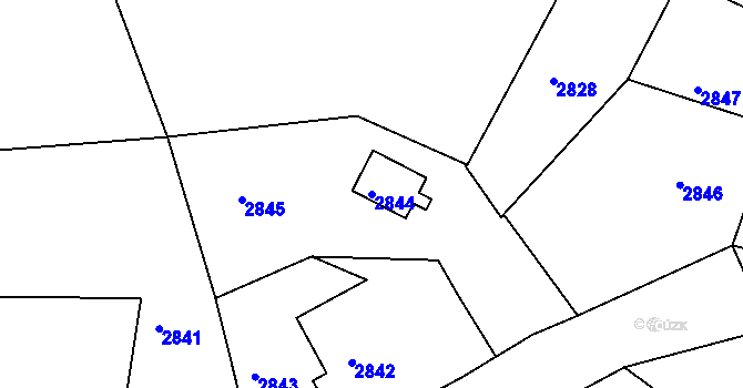 Parcela st. 2844 v KÚ Smržovka, Katastrální mapa