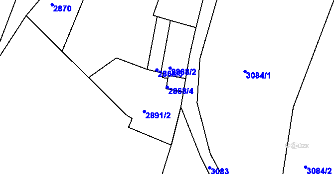 Parcela st. 2868/4 v KÚ Smržovka, Katastrální mapa