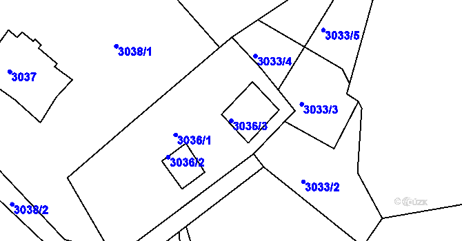 Parcela st. 3036/3 v KÚ Smržovka, Katastrální mapa