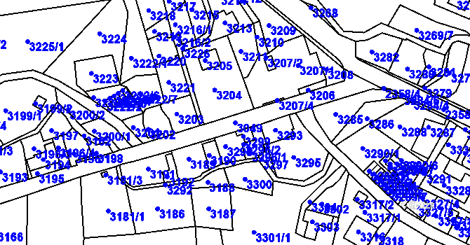 Parcela st. 3049 v KÚ Smržovka, Katastrální mapa