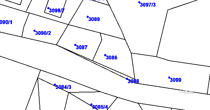 Parcela st. 3086 v KÚ Smržovka, Katastrální mapa