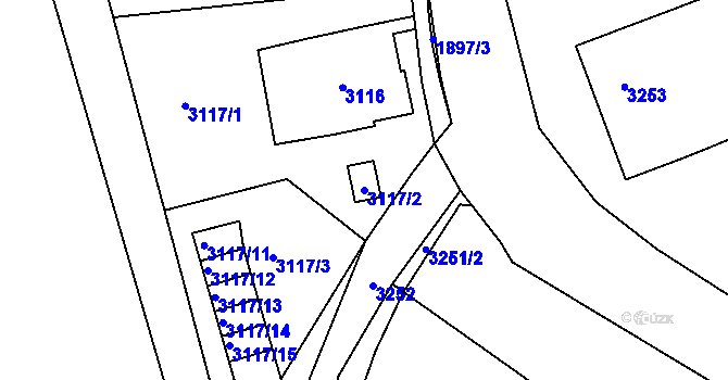 Parcela st. 3117/2 v KÚ Smržovka, Katastrální mapa